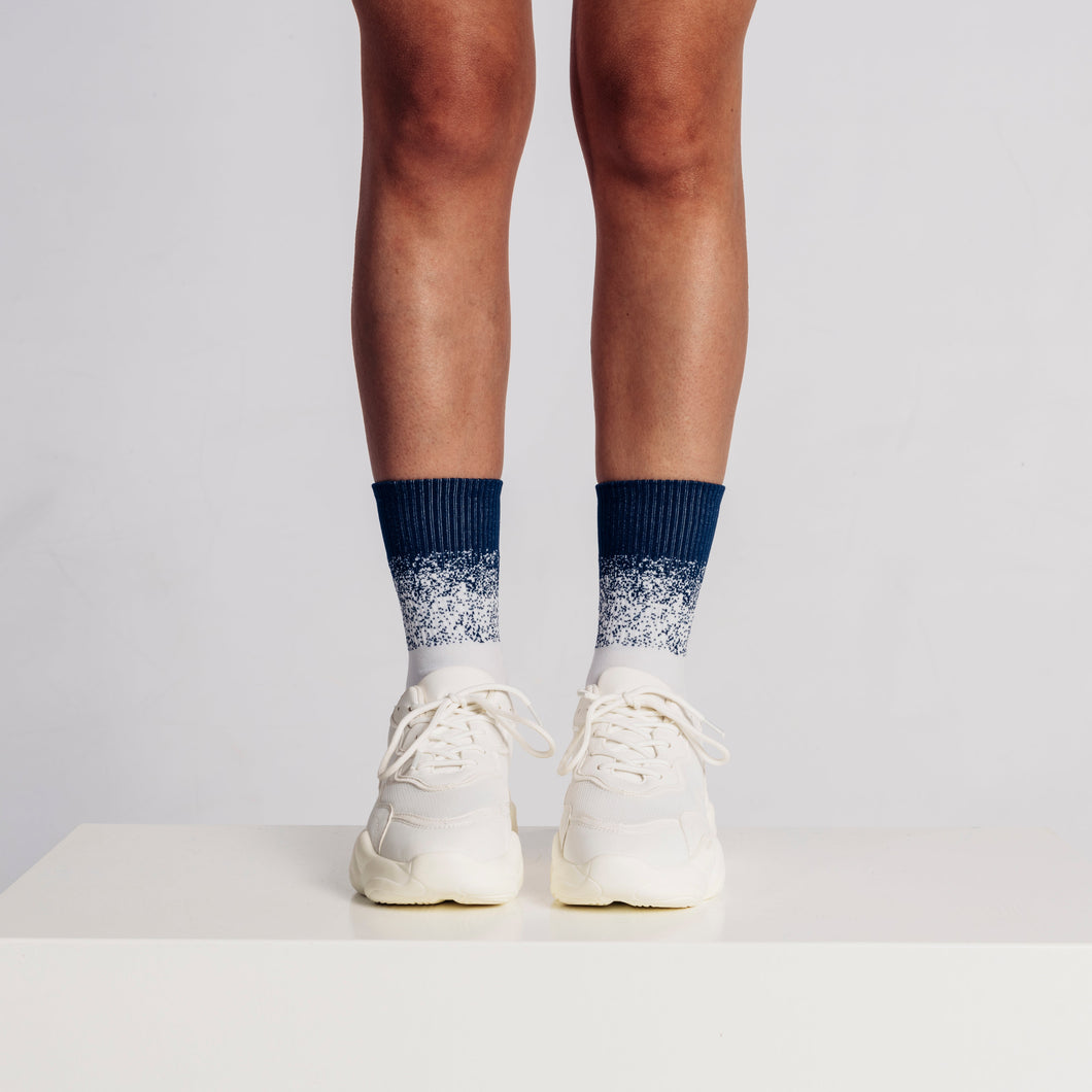 Navy Tie dye - Recycled Unisex (F) Sock