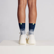 Load image into Gallery viewer, Navy Tie dye - Recycled Unisex (F) Sock